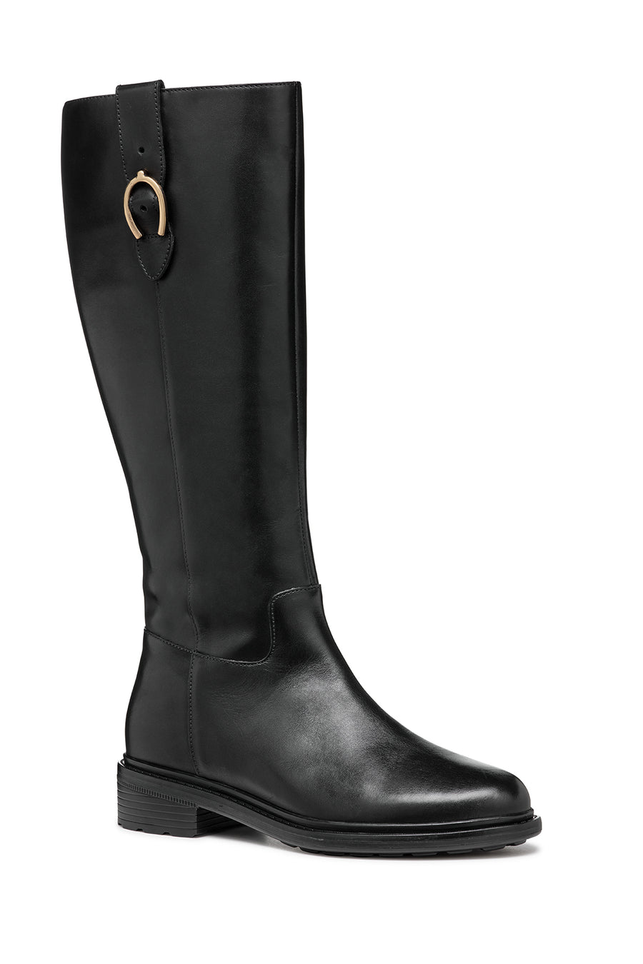 Geox Women Black D Walk Pleasure D - Smo.Lea Zippered Leather Boot