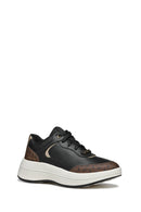 Geox Kadın Siyah Spherica Ecub-3 Bağcıklı Kalın Tabanlı Deri Sneaker | Derimod