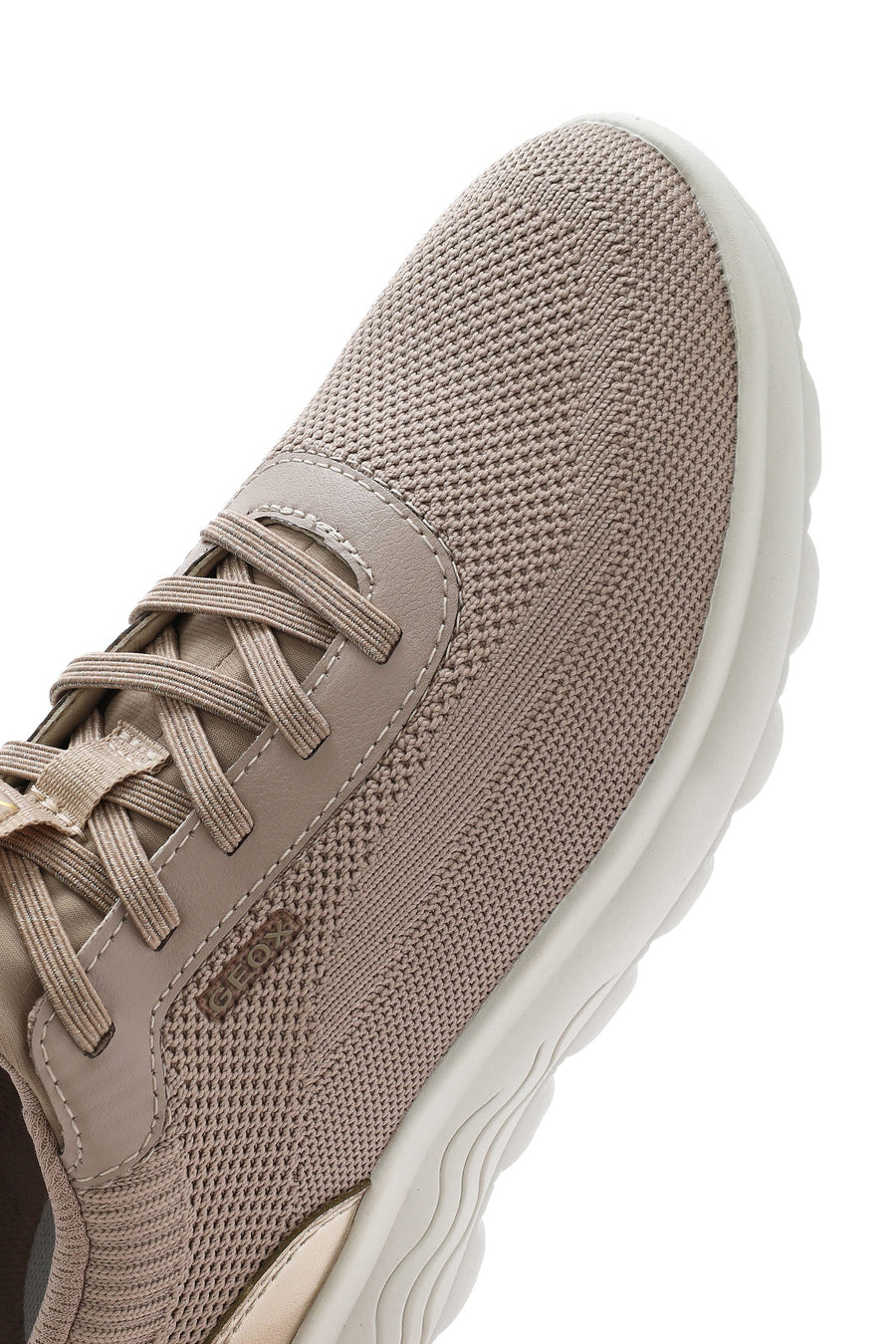 Geox Women's Beige Spherica Plus Lace-Up Thick-Sole Fabric Sneakers