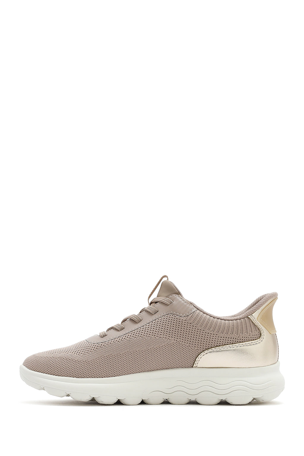 Geox Kadın Bej Spherica Plus Bağcıklı Kalın Tabanlı Kumaş Sneaker