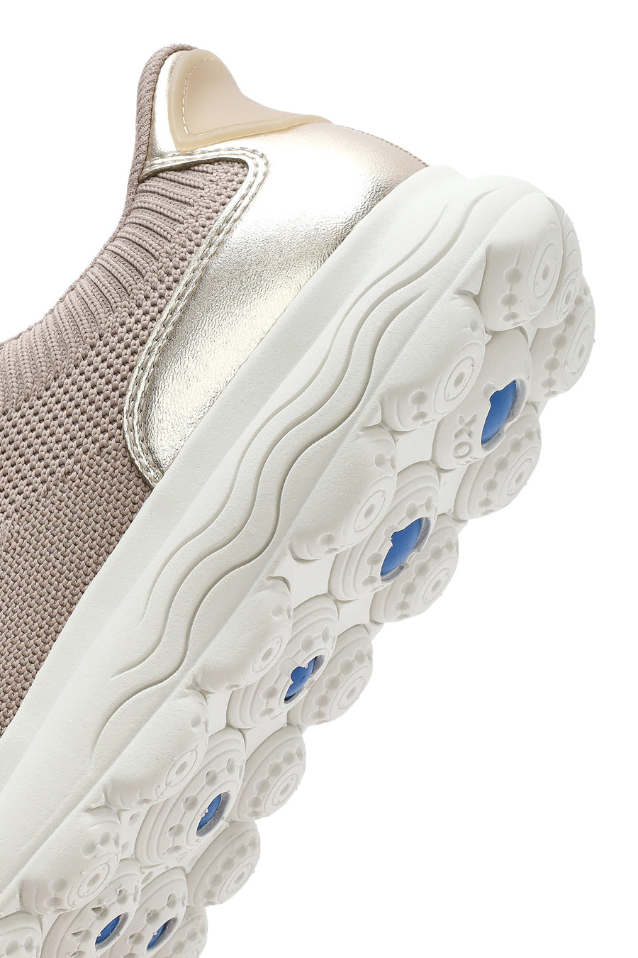 Geox Women's Beige Spherica Plus Lace-Up Thick-Sole Fabric Sneakers