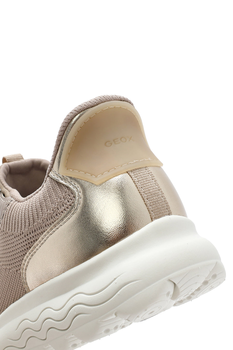 Geox Women's Beige Spherica Plus Lace-Up Thick-Sole Fabric Sneakers