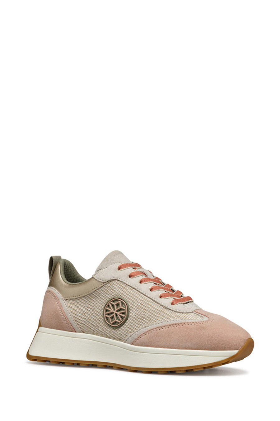 Geox Kadın Bej D Amabel A Bağcıklı Kalın Tabanlı Deri Sneaker