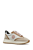 Geox Women Beige D Amabel Lace-Up Thick-Soled Leather Sneaker | Derimod