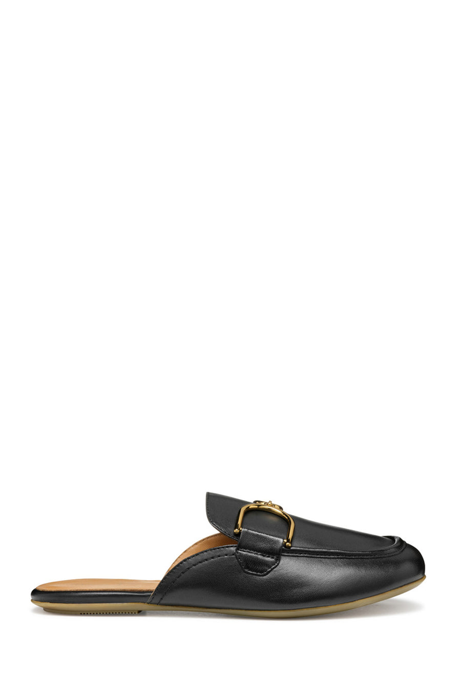 Geox Women Black Palmaria Buckled Leather Slippers D55MUA000TUC9999 | Derimod
