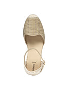 Geox Women Mink Ankle Buckle Wedge Heel Braided Leather Espadrille | Derimod