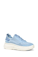 Geox Kadın Mavi D Nebula 2.0 X A Bağcıklı Kalın Tabanlı Kumaş Sneaker | Derimod