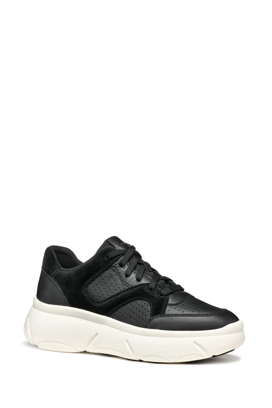 Geox Kadın Siyah Nebula Bağcıklı Kalın Tabanlı Deri Sneaker
