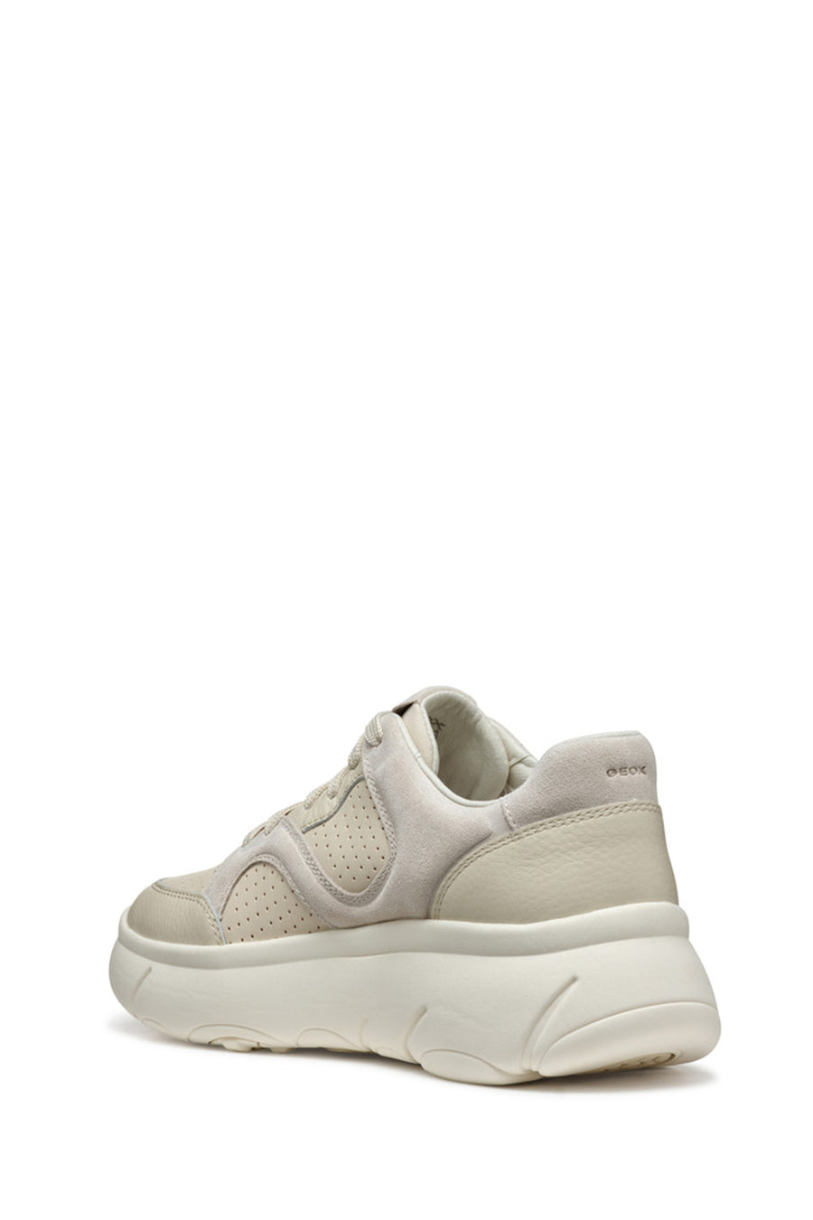 Geox Kadın Bej Nebula 2.0 X B Bağcıklı Kalın Tabanlı Deri Sneaker