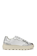 Geox Kadın Beyaz Spherica Ec4.1 Bağcıklı Kalın Tabanlı Deri Sneaker | Derimod