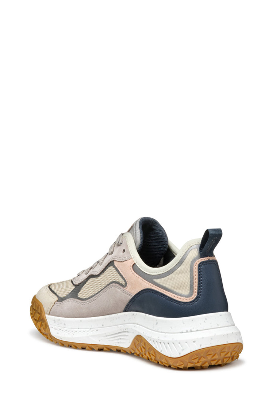 Geox Women Brown Oliviera + Grip Lace-Up Thick Sole Leather Sneaker