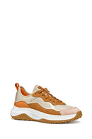Geox Women Brown Oliviera + Grip Lace-Up Thick Sole Leather Sneaker | Derimod