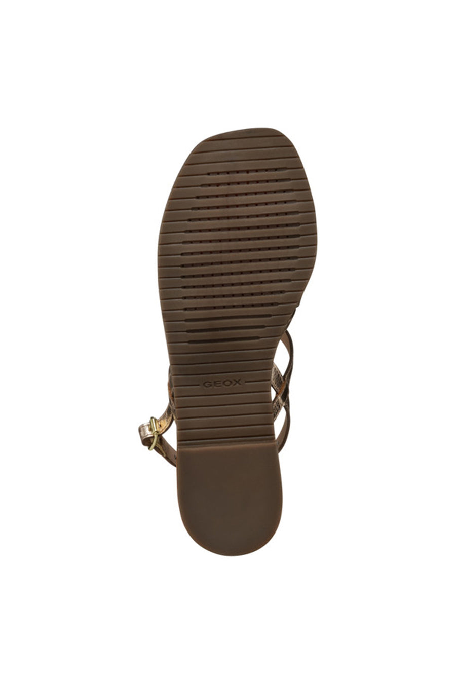 Geox Women Gold Sozy Back Buckle Metallic Leather Sandal
