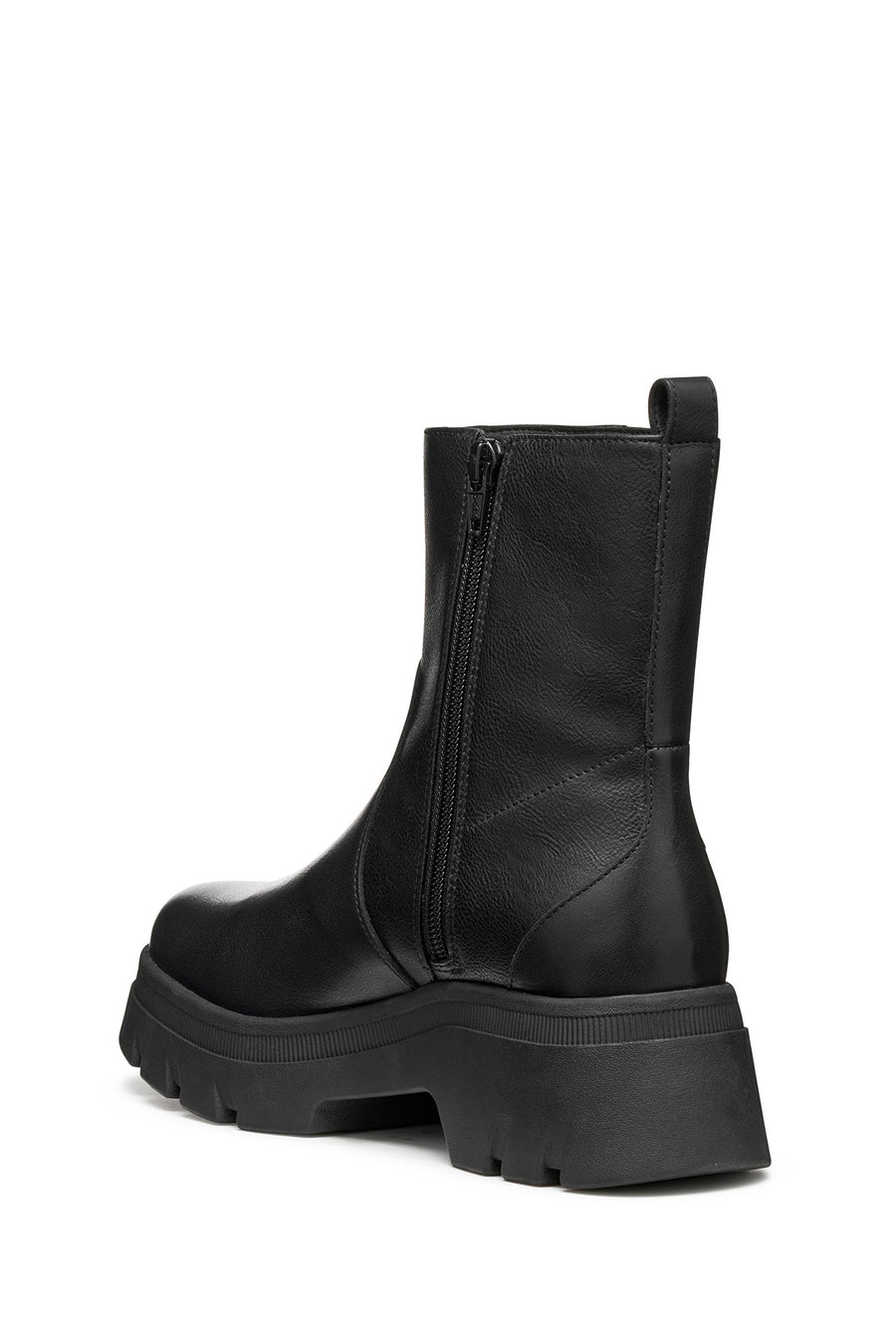 Geox Women Black D Pluette Zippered Thick Sole Leather Boot