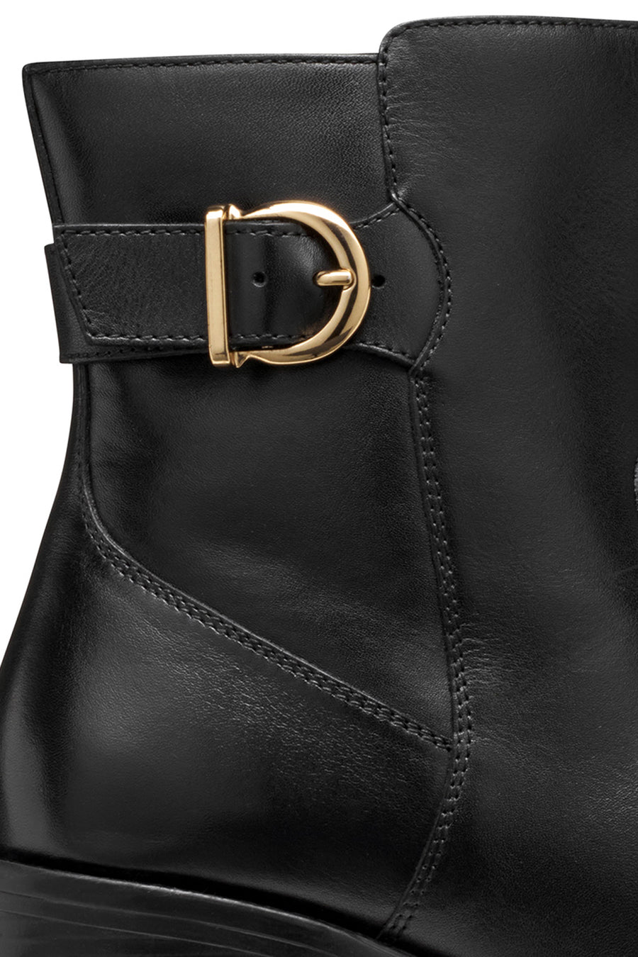 Geox Women Black D Serılda 60 A - Smo.Lea Buckled Zippered Heeled Leather Boot
