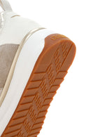 Alberto Guardiani Women's Beige Gold Louise Thick Sole Leather Sneaker | Derimod
