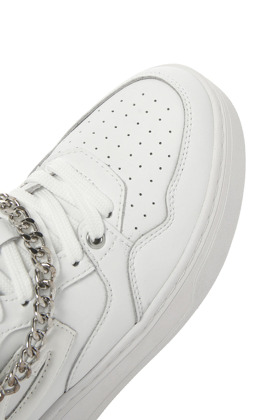 Alberto Guardiani Kadın Beyaz Deri Kalın Tabanlı Bilekli Sneaker