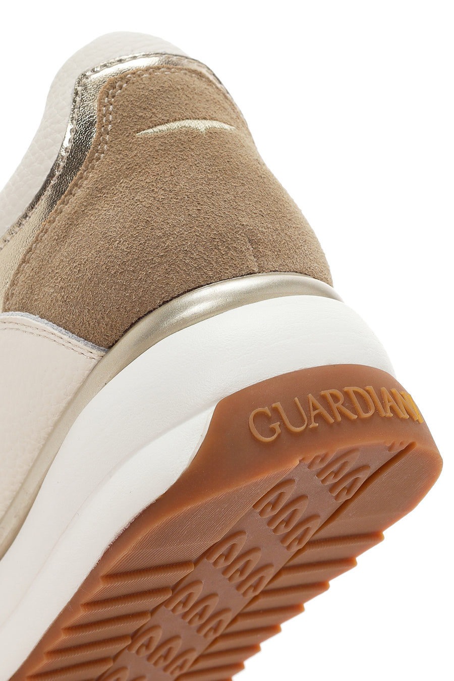 Alberto Guardiani Kadın Bej Louise Kalın Tabanlı Bağcıklı Deri Sneaker