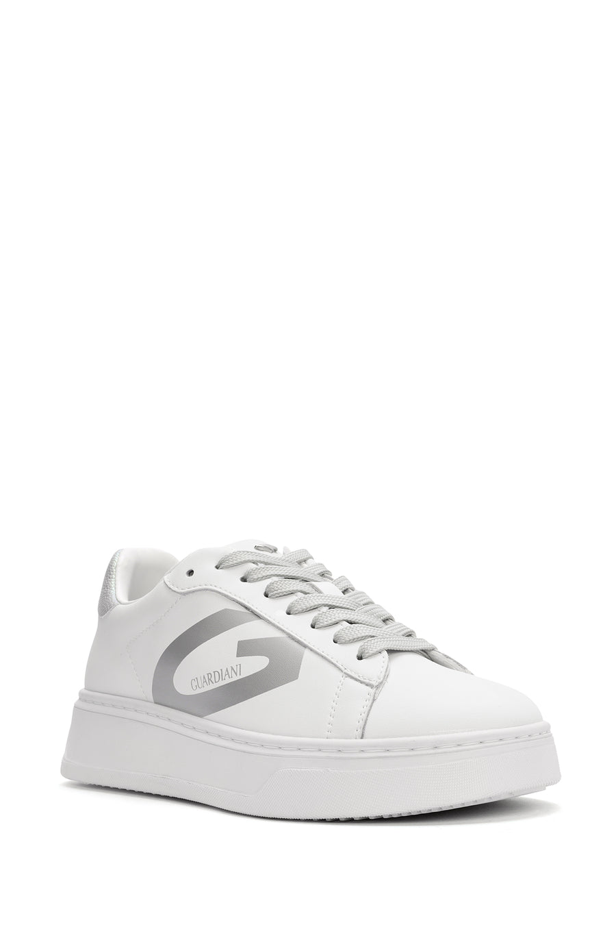 Alberto Guardiani Kadın Beyaz New Era Bağcıklı Deri Sneaker