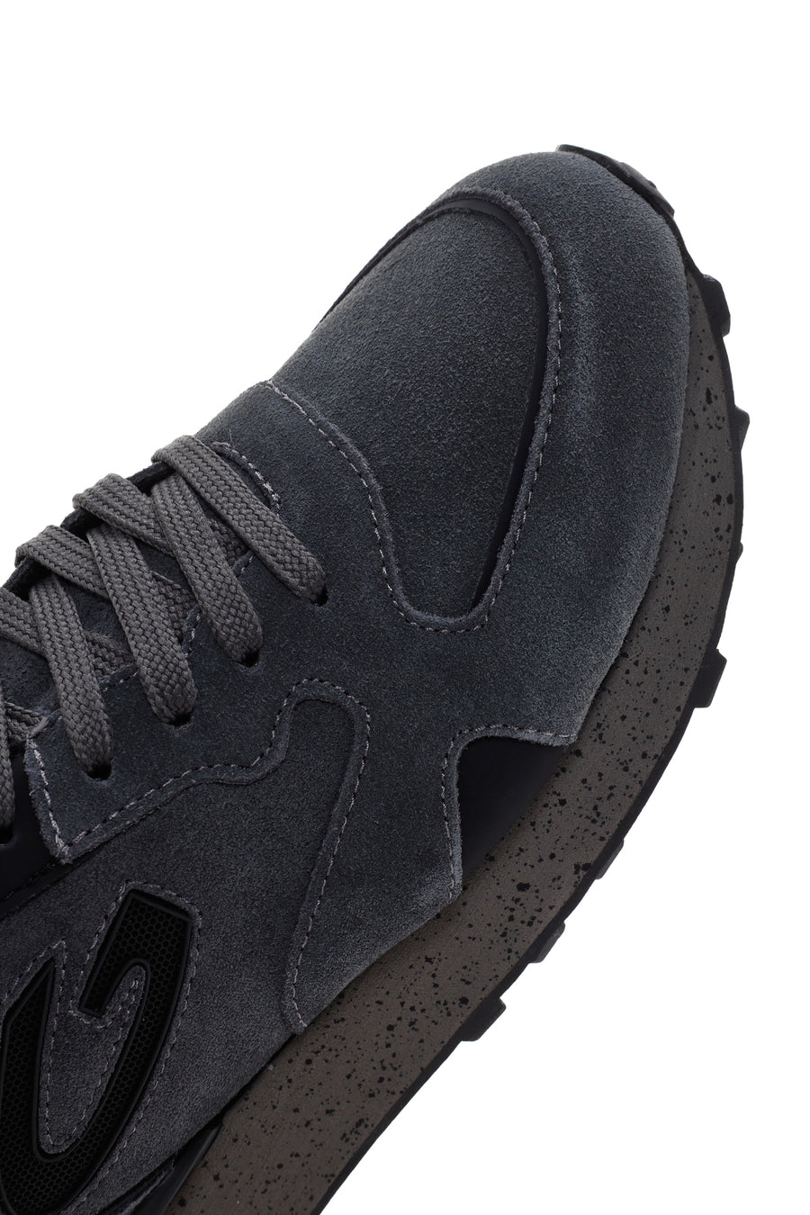 Alberto Guardiani Men's Dark Gray Wen Thick Soled Suede Leather Sneaker