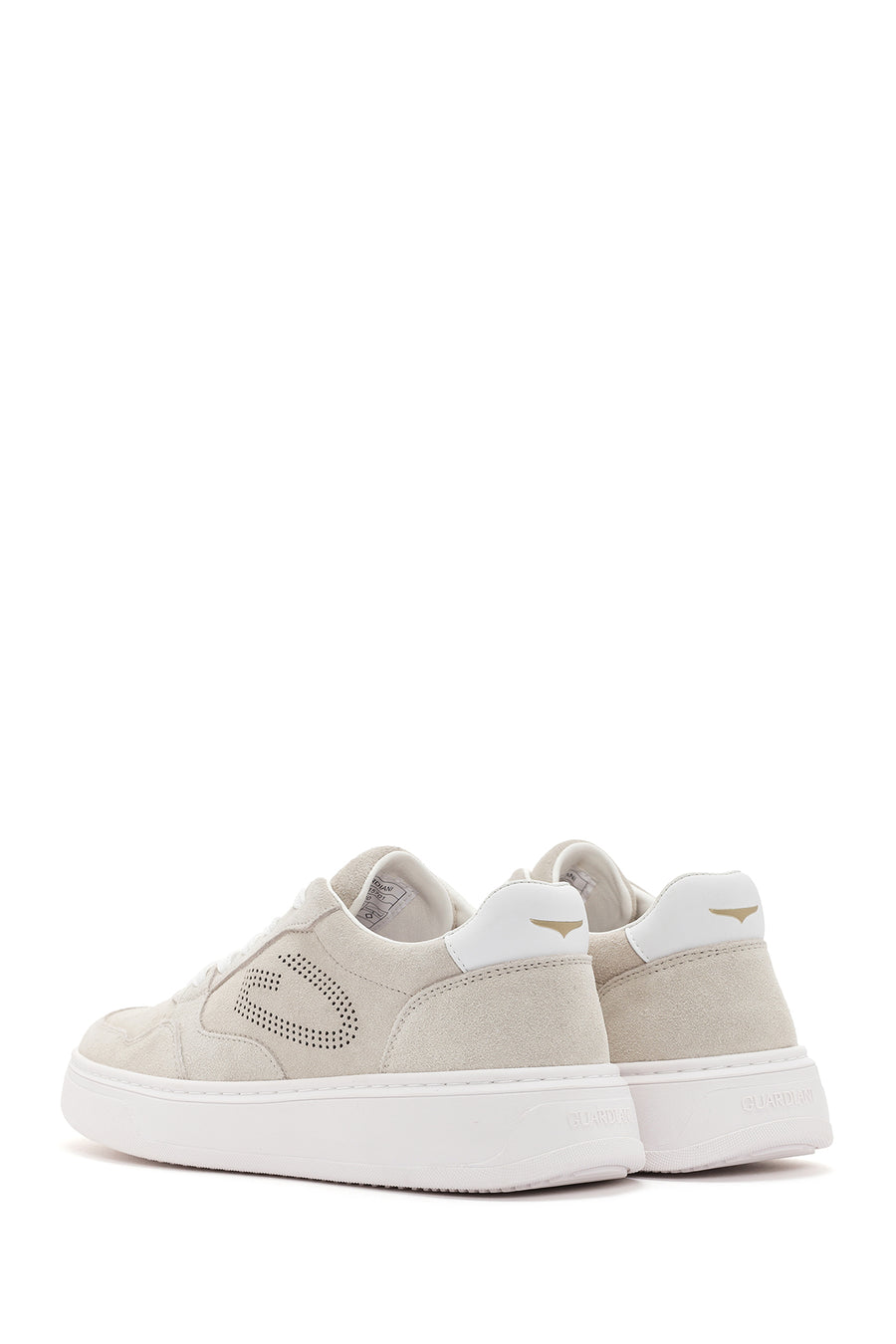 Alberto Guardiani Men's Beige New Era Lace-Up Leather Sneakers