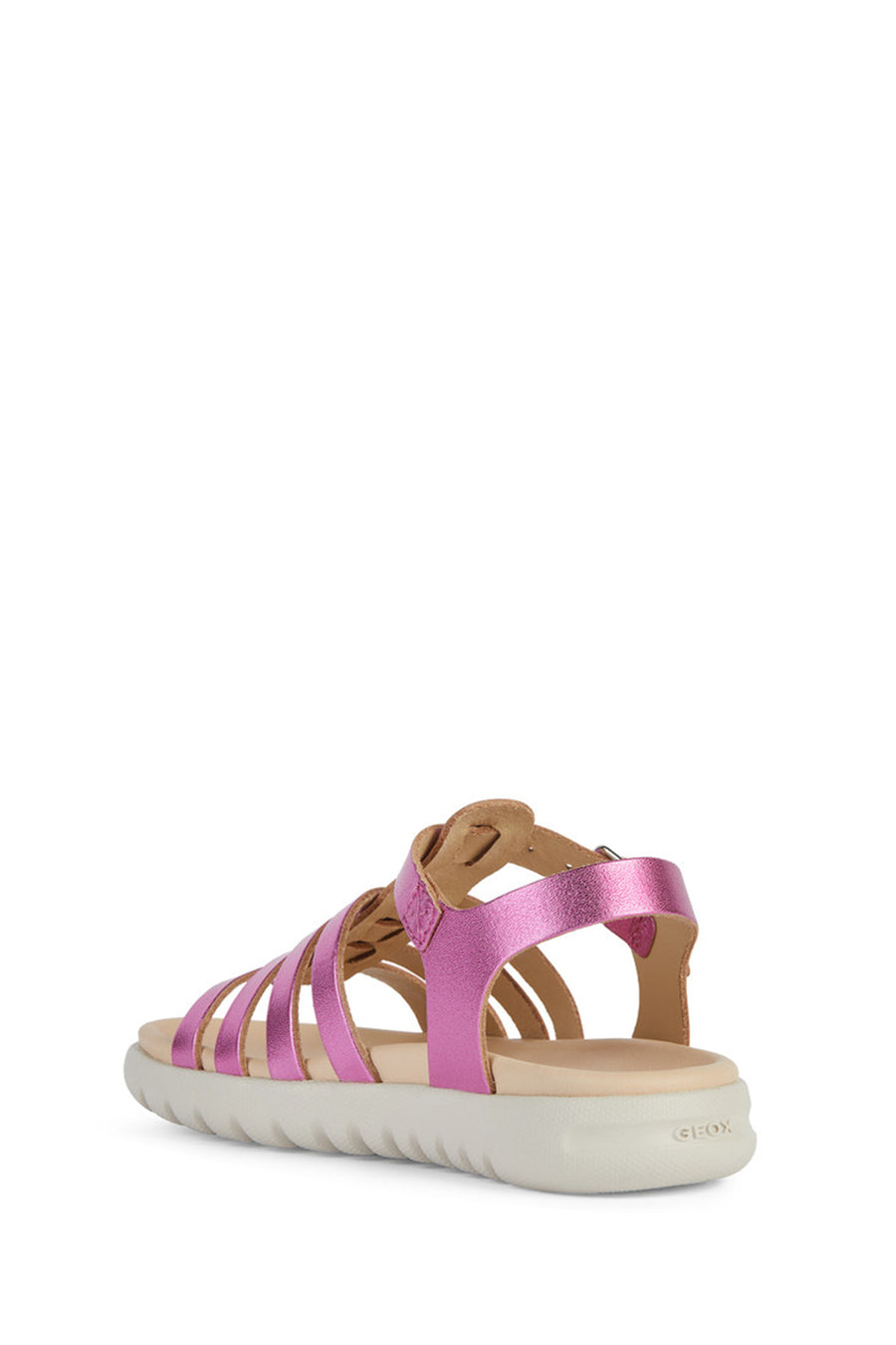 Geox Girls Pink Soleima Strappy Leather Sandals
