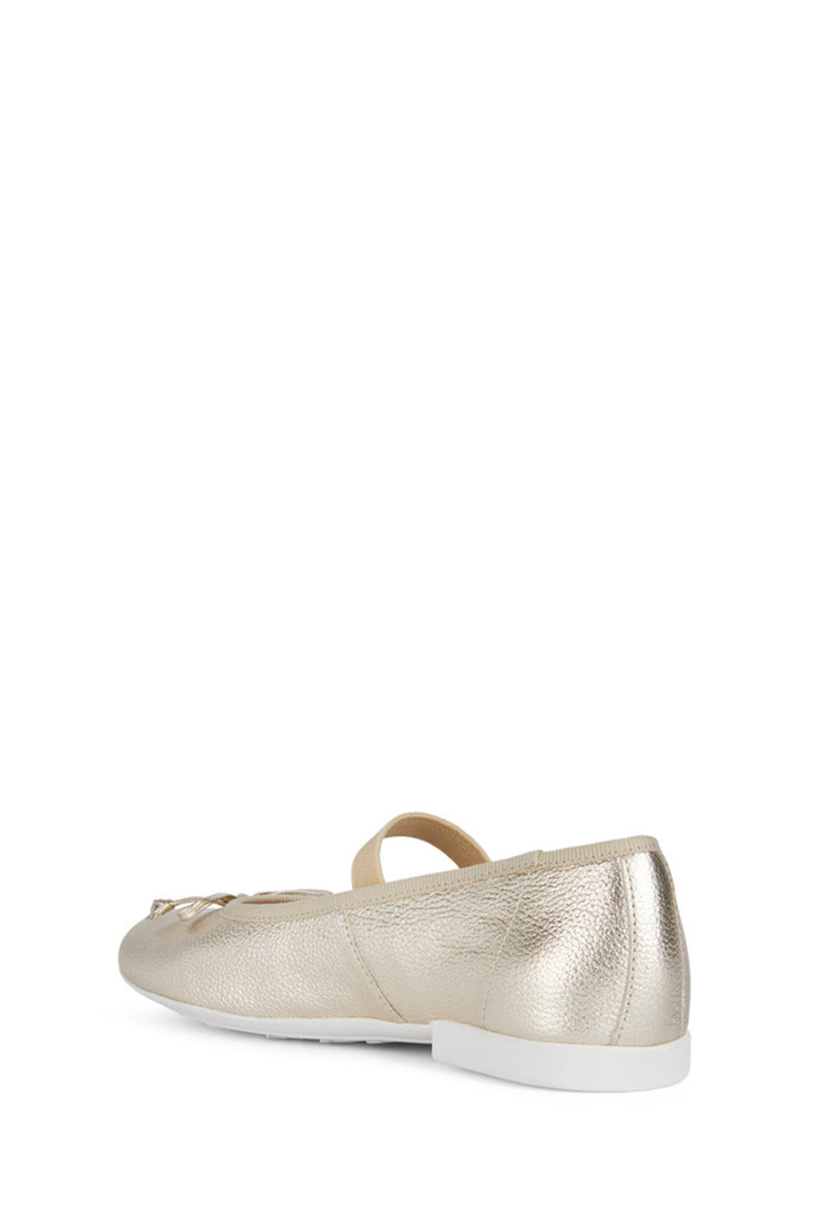 Geox Girls Bronze Pleated Glittery Leather Ballerinas