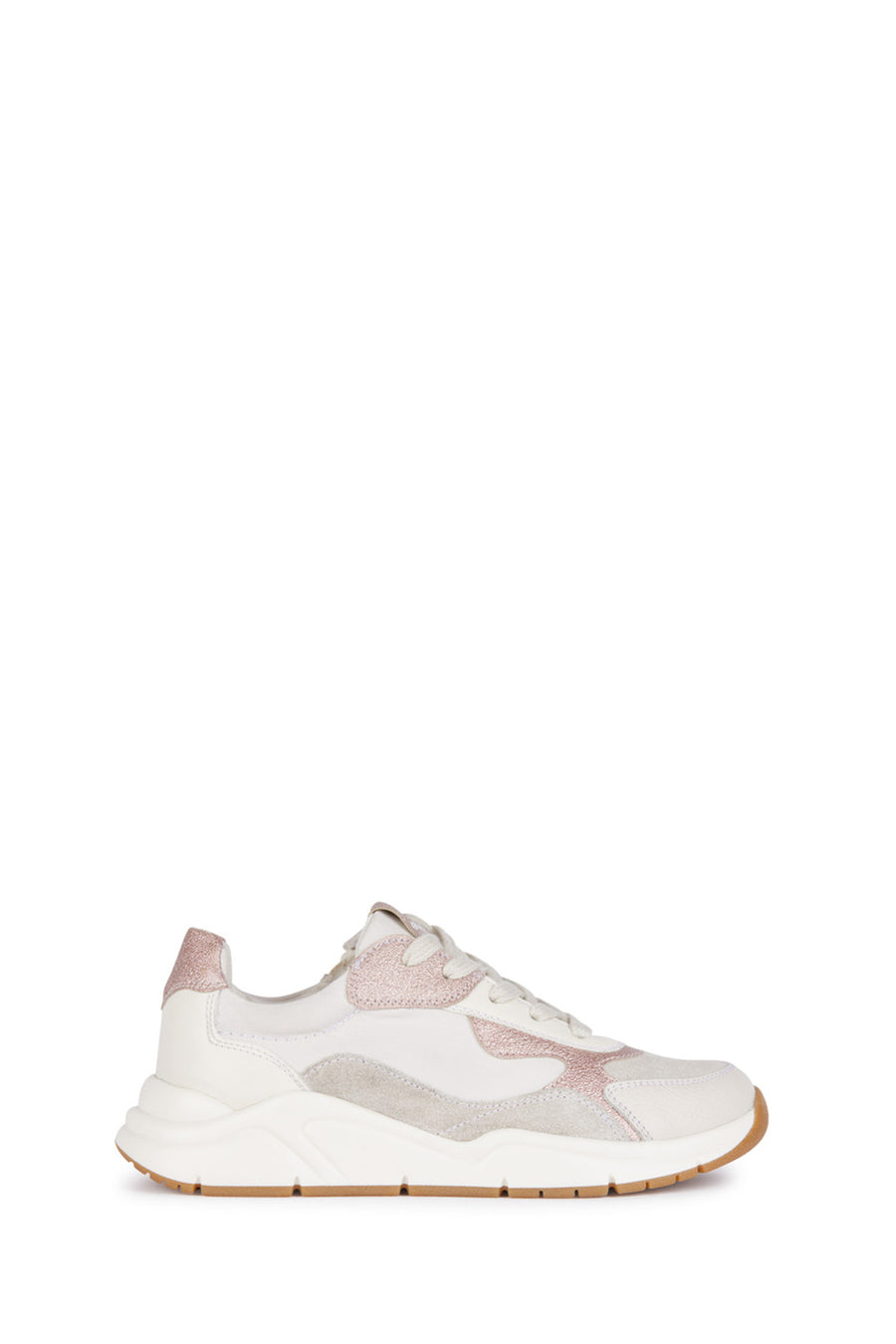 Geox Girls White Mawazy Lace-Up Sneaker J4597B022FUC1Q8W | Derimod