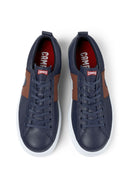 Camper Men's Navy Blue Runner Lace-up Leather Sneaker | Derimod