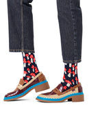 Happy Socks Male Navy Patterned Cotton Socks | Derimod