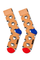 Happy Socks Male White Patterned Cotton Socks | Derimod