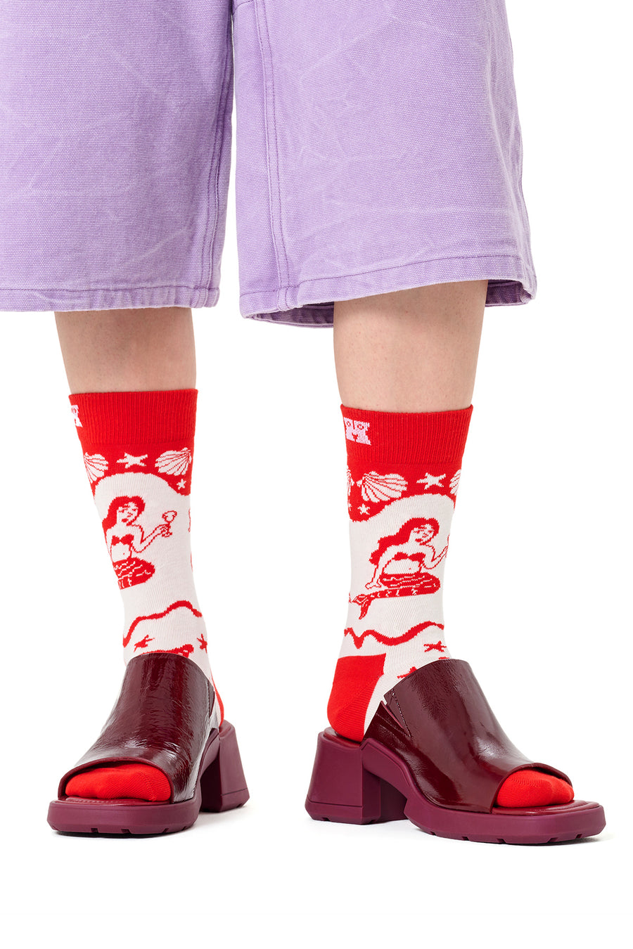 Happy Socks Kadın Denizkızı Desenli Pamuklu Çorap