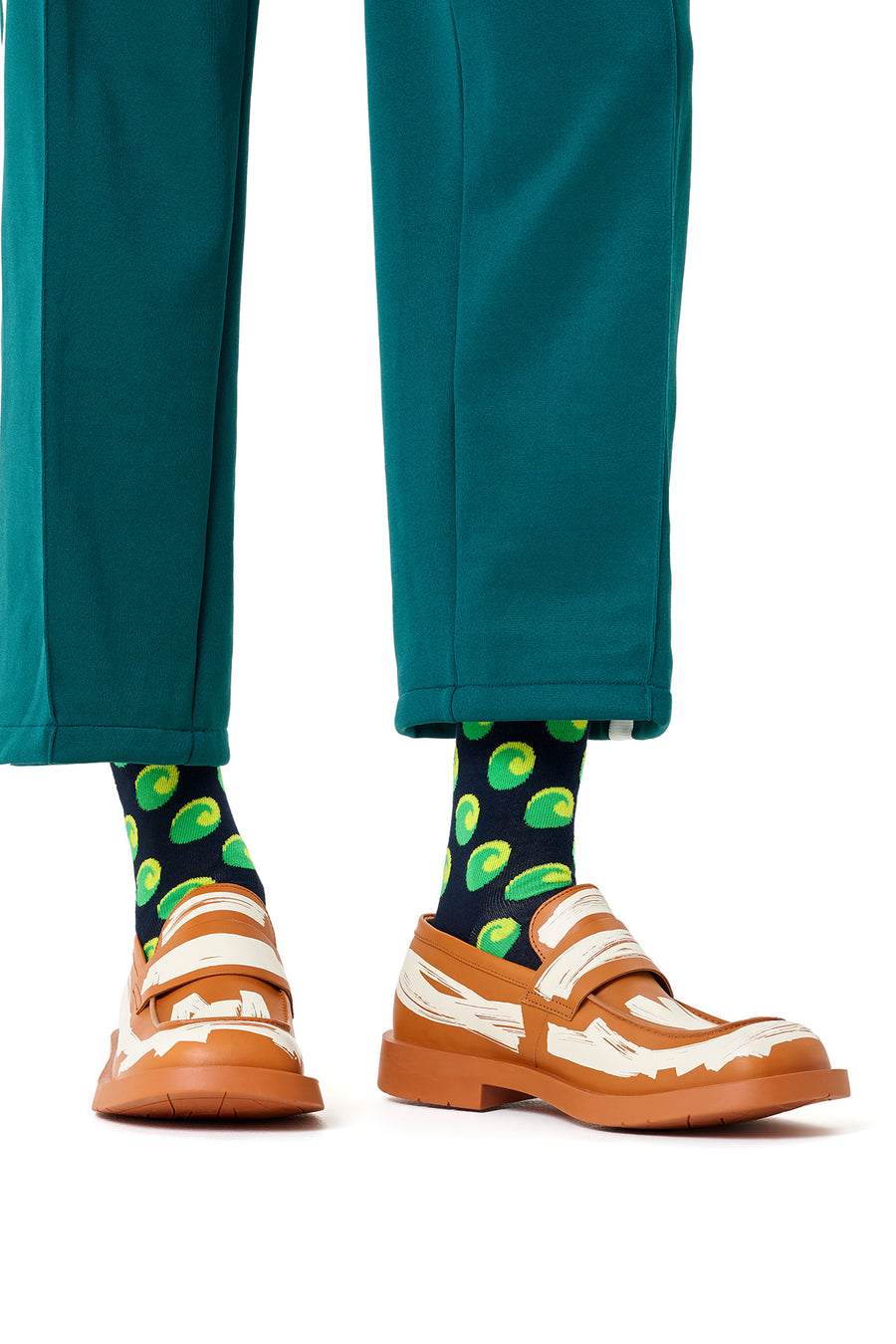 Happy Socks Navy Blue Wave Patterned Cotton Socks