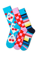 Happy Socks Woman Multicolored Patterned Cotton 3-Pack Sock Set | Derimod
