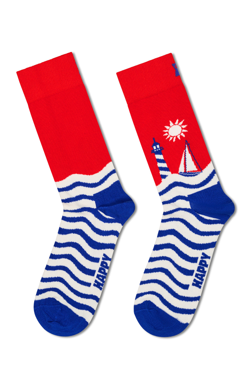 Happy Socks Kadın Mavi Sahil Temalı Pamuklu 3’lü Çorap Seti