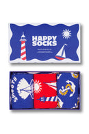 Happy Socks Woman Blue Beach-Themed Cotton 3-Pack Sock Set | Derimod