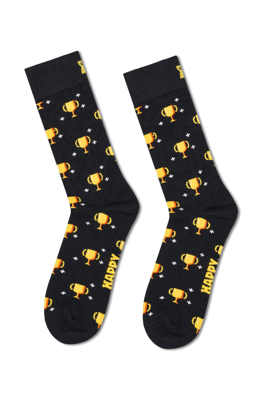 Happy Socks Male Black Mug Patterned Cotton Socks P003163 | Derimod
