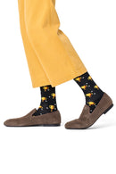 Happy Socks Male Black Mug Patterned Cotton Socks | Derimod