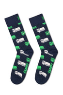 Happy Socks Male Navy Patterned Cotton Socks | Derimod