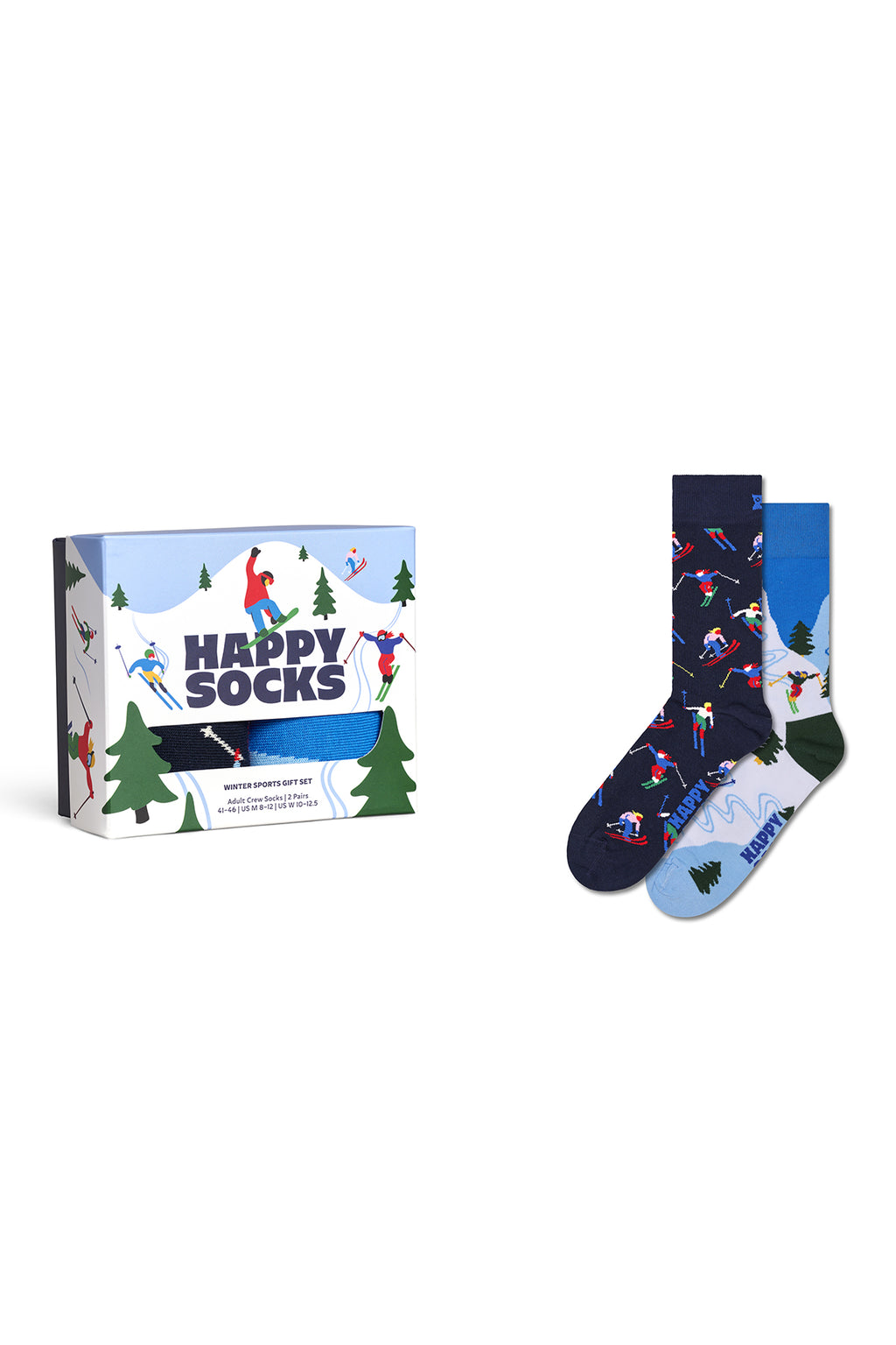 Happy Socks Erkek Çok Renkli Kış Temalı Pamuklu 2’li Çorap Seti