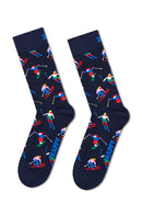 Happy Socks Male Multicolored Winter-Themed Cotton 2-Pack Sock Set | Derimod