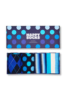 Happy Socks Erkek Lacivert Desenli Pamuklu 4'lü Çorap Seti | Derimod
