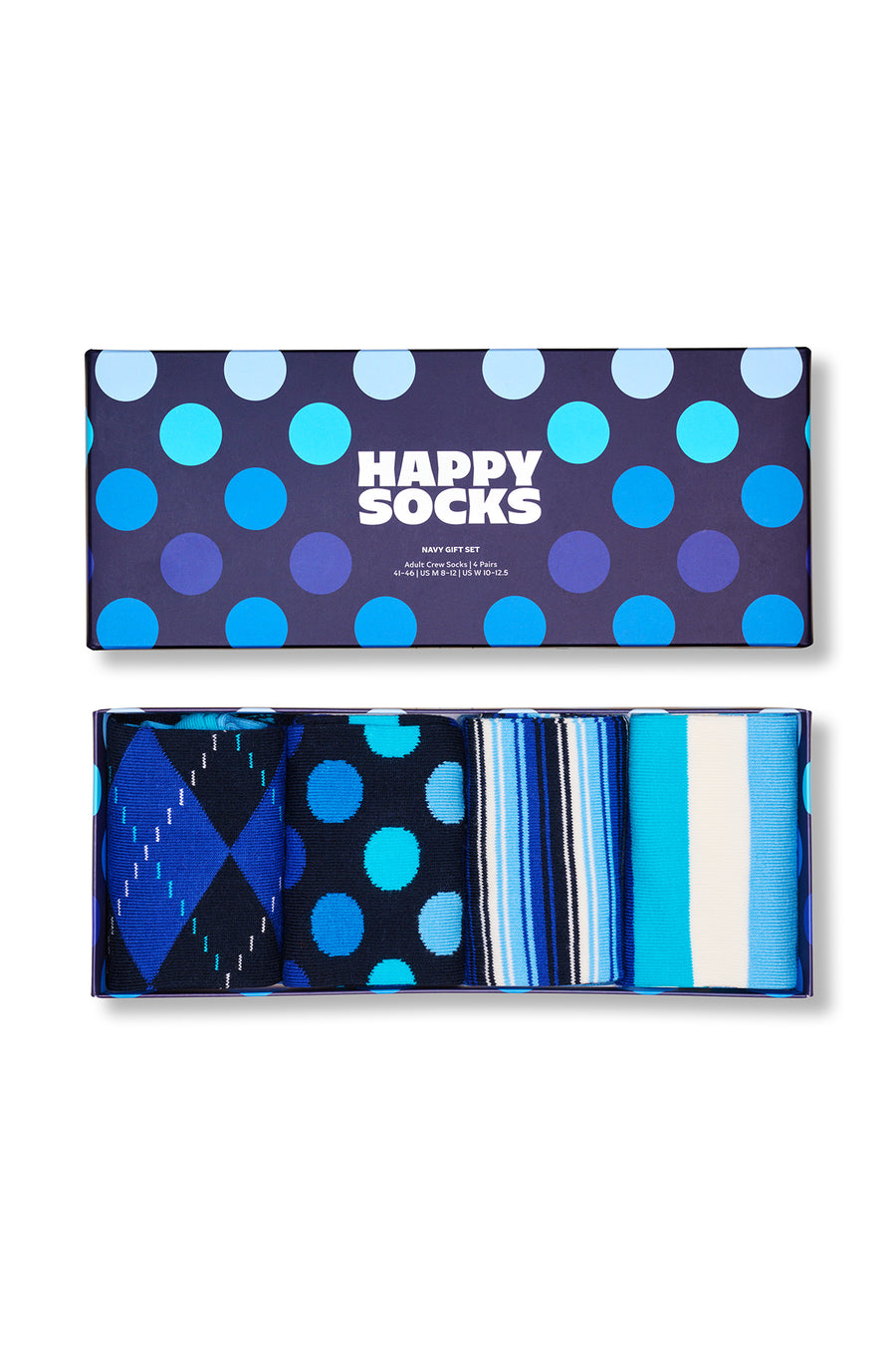 Happy Socks Erkek Lacivert Desenli Pamuklu 4'lü Çorap Seti