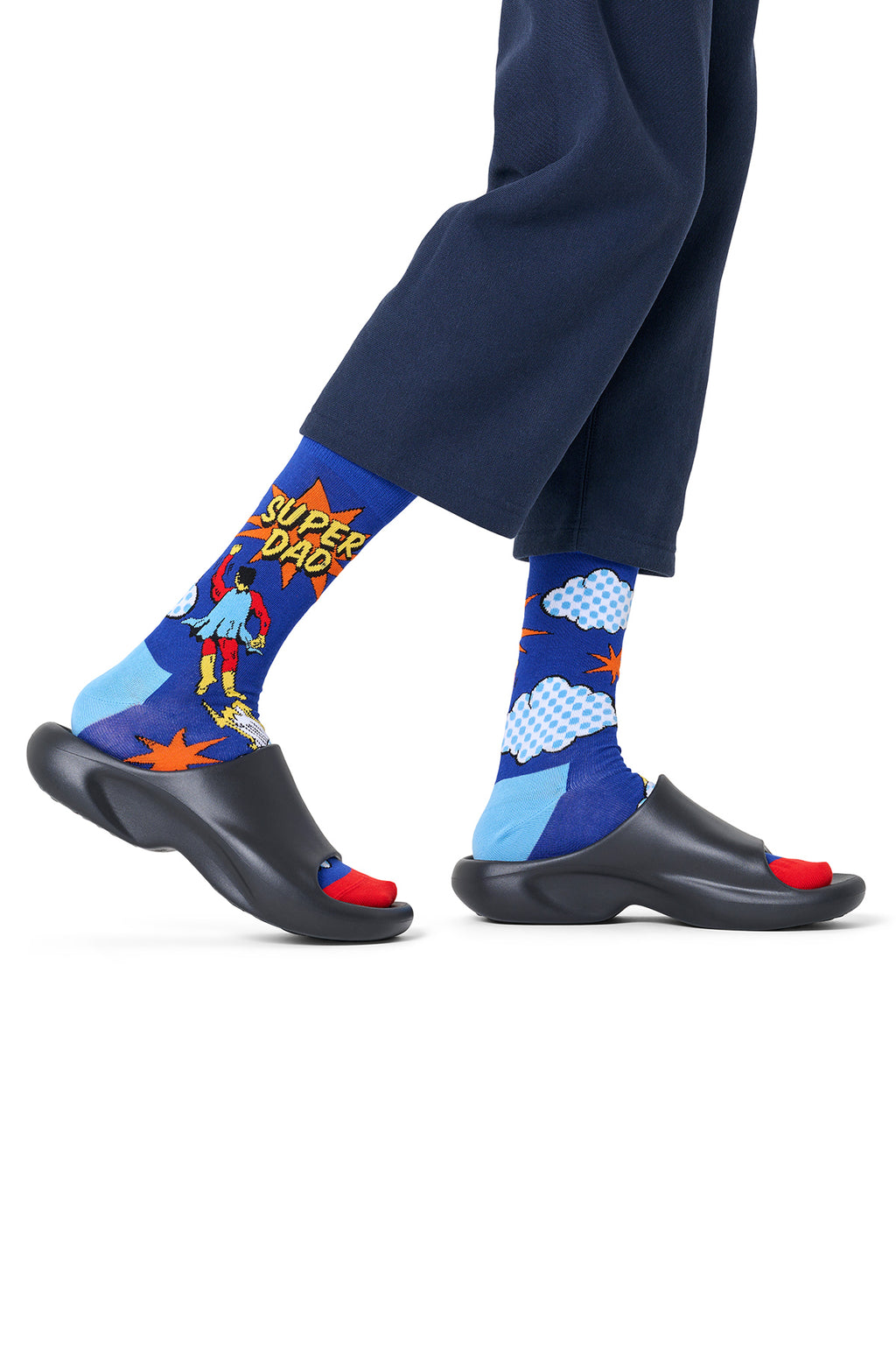 Happy Socks Erkek Mavi Baba Temalı Pamuklu Çorap