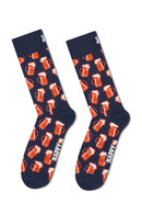 Happy Socks Male Navy Patterned Cotton Socks | Derimod