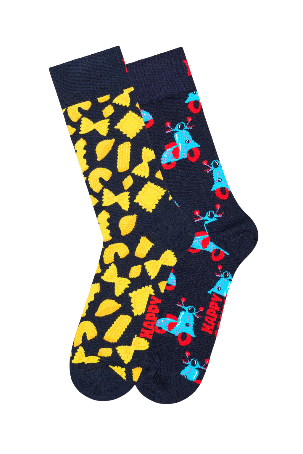 Happy Socks Erkek Lacivert Desenli Pamuklu 2'li Çorap Seti
