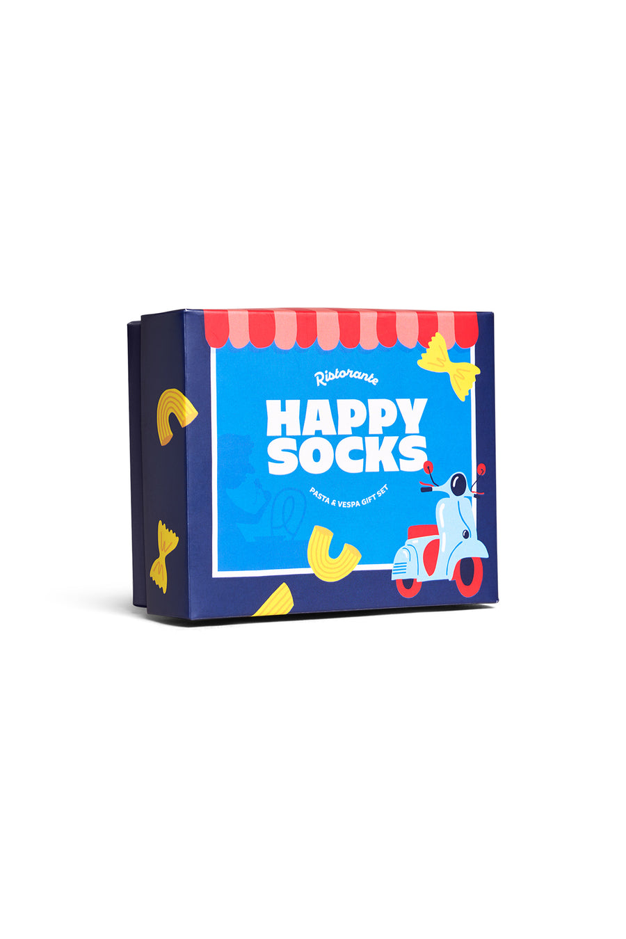 Happy Socks Erkek Lacivert Desenli Pamuklu 2'li Çorap Seti