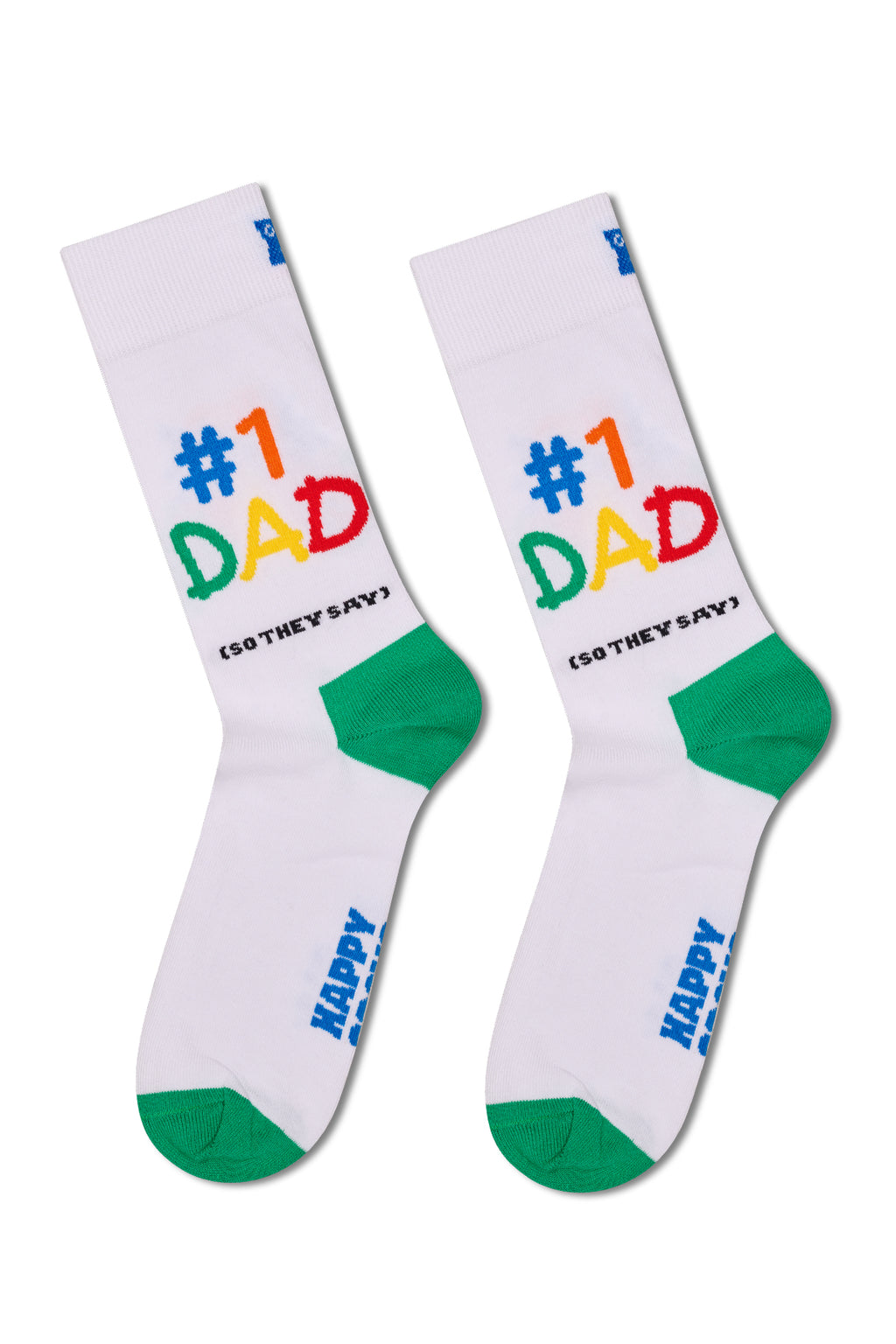 Happy Socks Erkek Beyaz Desenli Pamuklu Çorap
