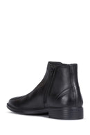 Geox Men's Black Gladwin Leather Zippered Chelsea Boots | Derimod