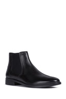 Geox Men's Black Gladwin Leather Zippered Chelsea Boots | Derimod